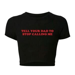 SASSY Black and Red "Baby Tee" Crop Top